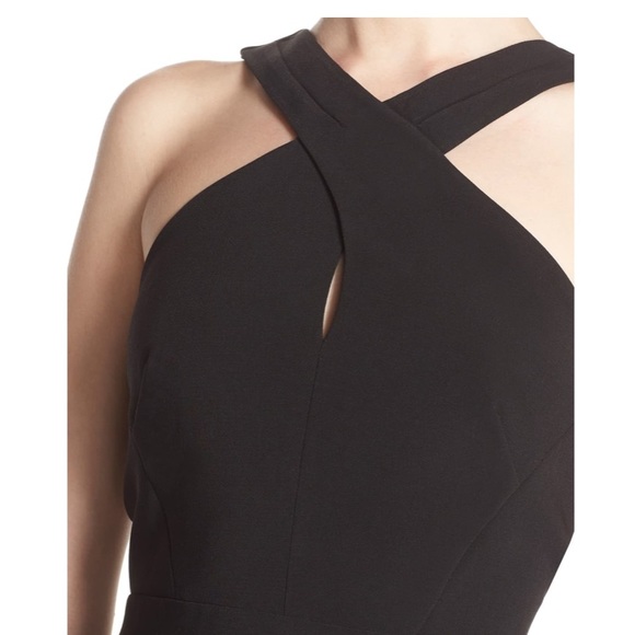 Crossover Neck Crepe Sheath Dress - Picture 3 of 8